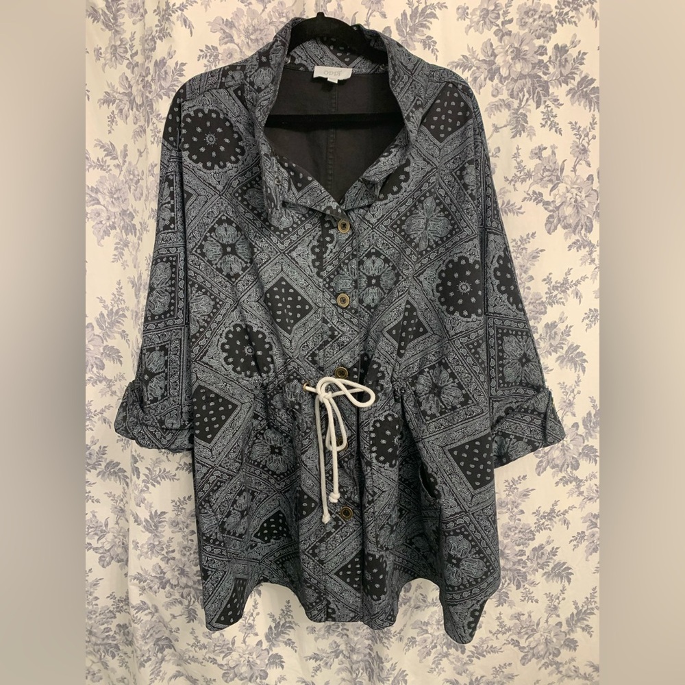 ODDY Black and Gray Patterned Jacket